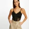 Body Bretelles Fines En Dentelle Noir Femme