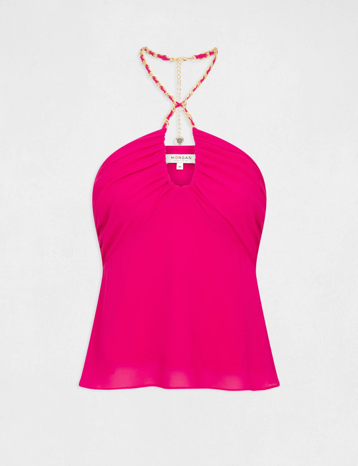 Bustier Avec Détail Chaîne Rose Fonce Femme – Image 4