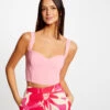 Bustier Bretelles Larges Rose Clair Femme