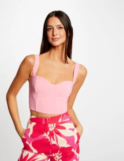 Bustier Bretelles Larges Rose Clair Femme