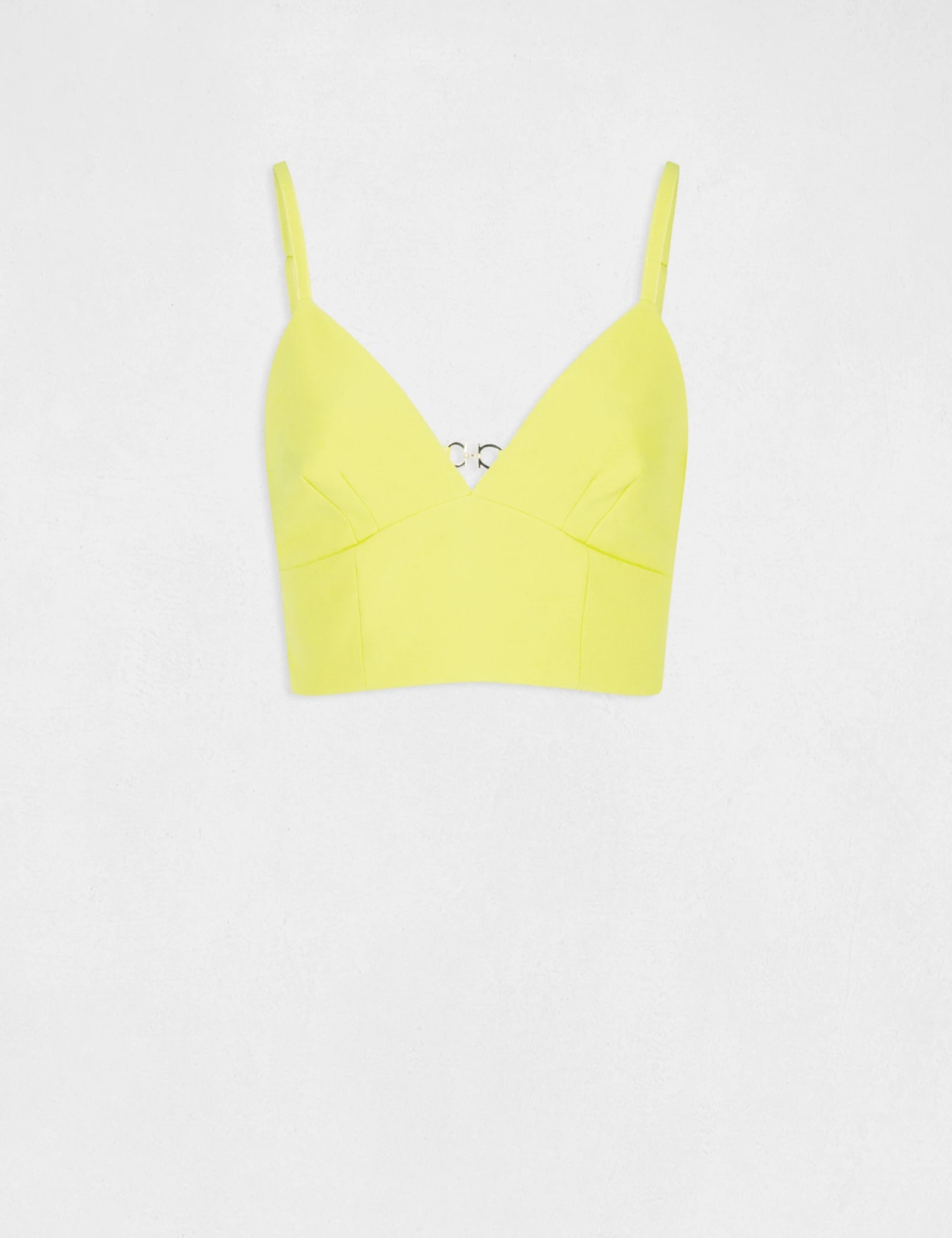Bustier Crop Top à Ornement Dos Jaune Femme – Image 4
