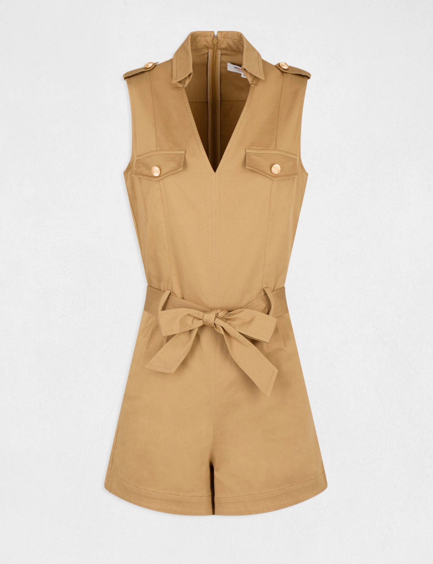 Combinaison Droite Ceinturée Caramel Femme – Image 4