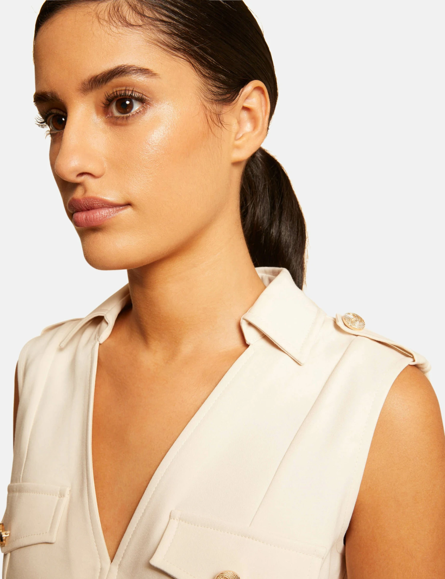 Combinaison Droite Sans Manches Ivoire Femme – Image 6