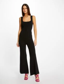 Combinaison En Tricot Large Ă Bretelles Noir Femme