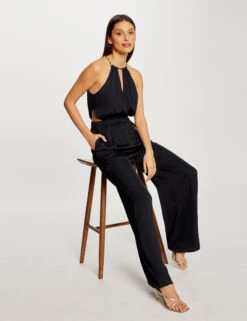 Combinaison Jambes Larges Fluides Marine Femme