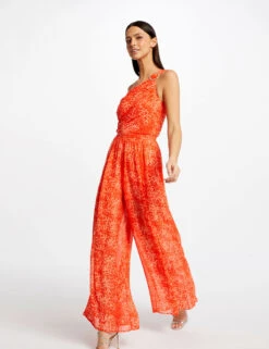 Combinaison Large Imprimé Léopard Caramel Femme