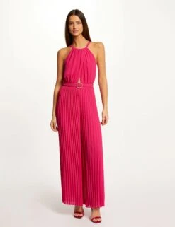 Combinaison Large Plissée Rose Fonce Femme