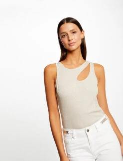Débardeur Avec Ouverture épaule Ivoire Femme
