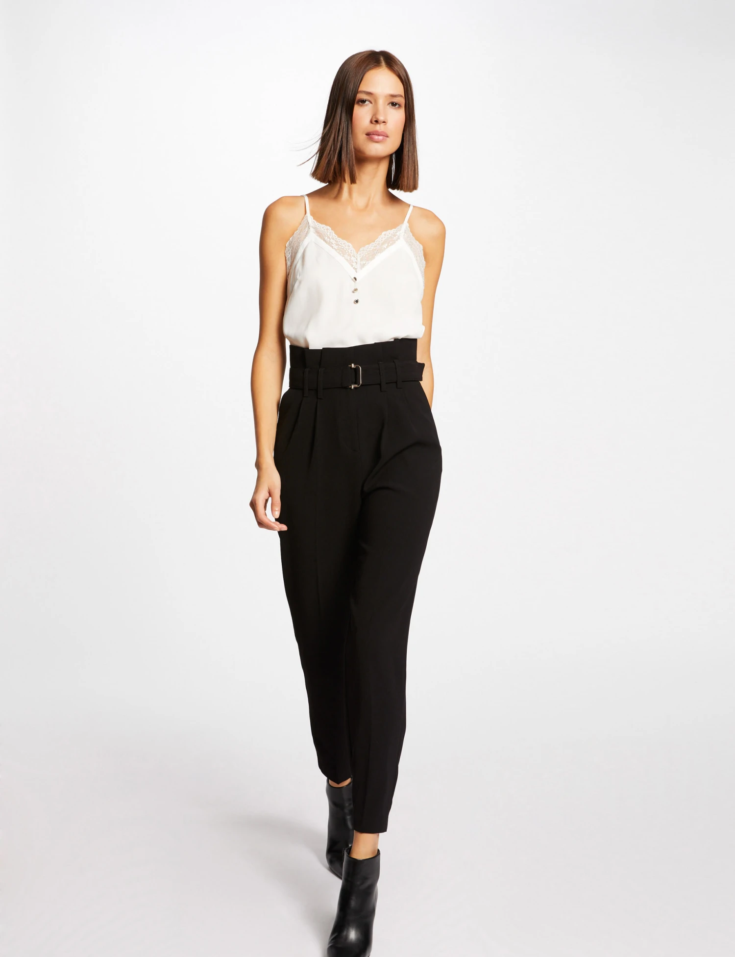 Débardeur Bretelles Fines Avec Boutons Ecru Femme – Image 3