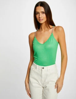 Débardeur Bretelles Fines Avec Chaînes Vert Femme