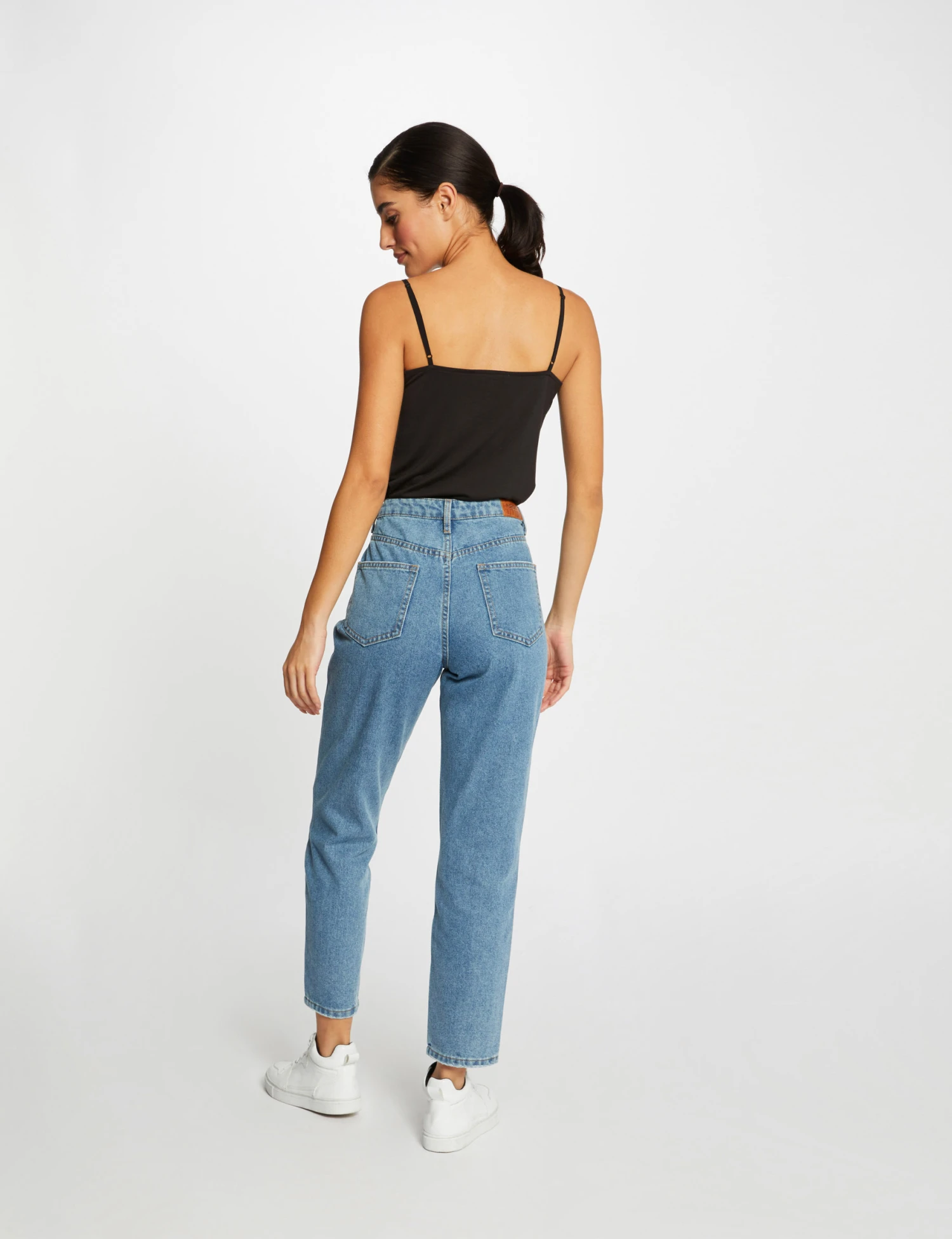 Débardeur Bretelles Fines Avec Dentelle Noir Femme – Image 2