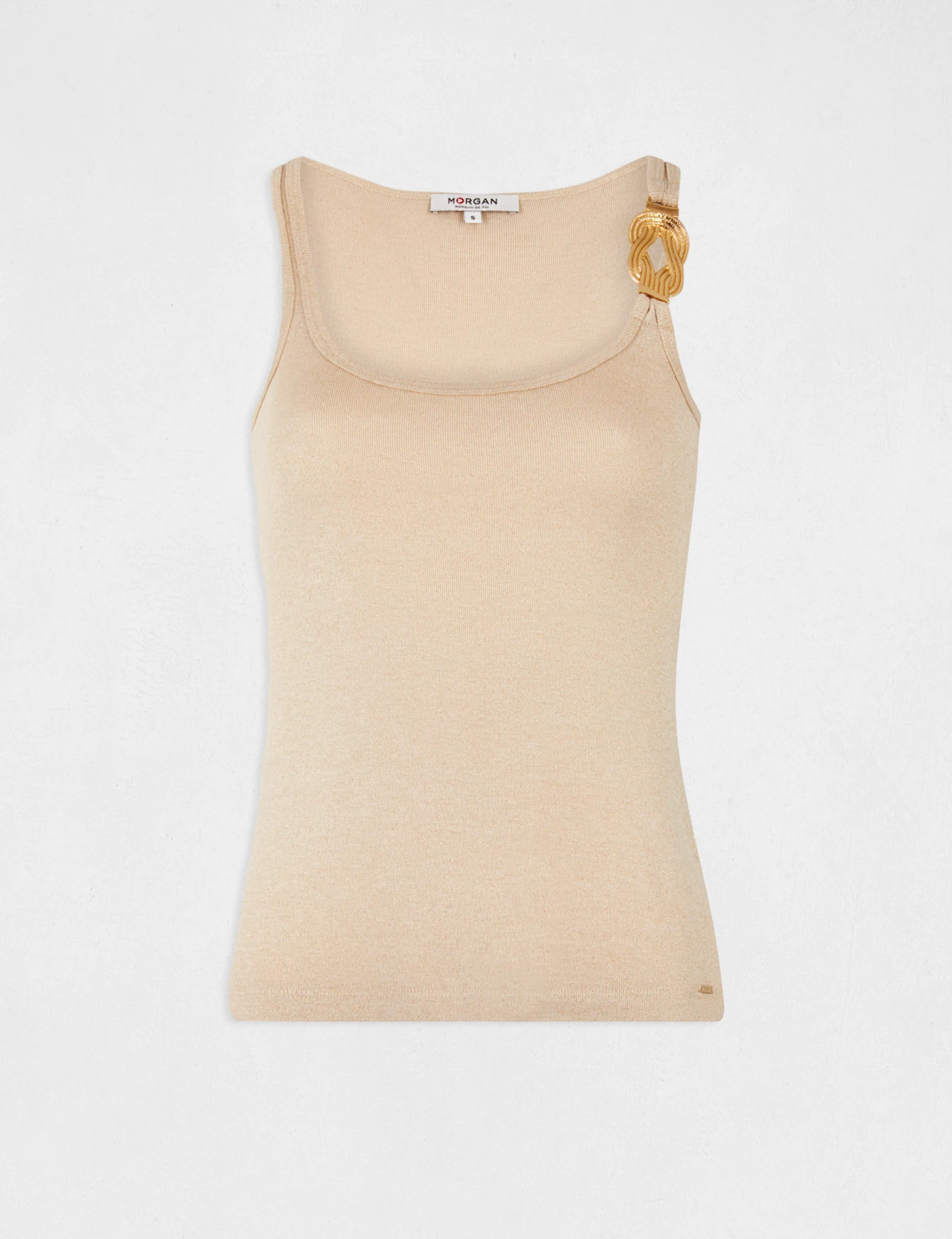 Débardeur Bretelles Larges à Ornement Ivoire Femme – Image 4