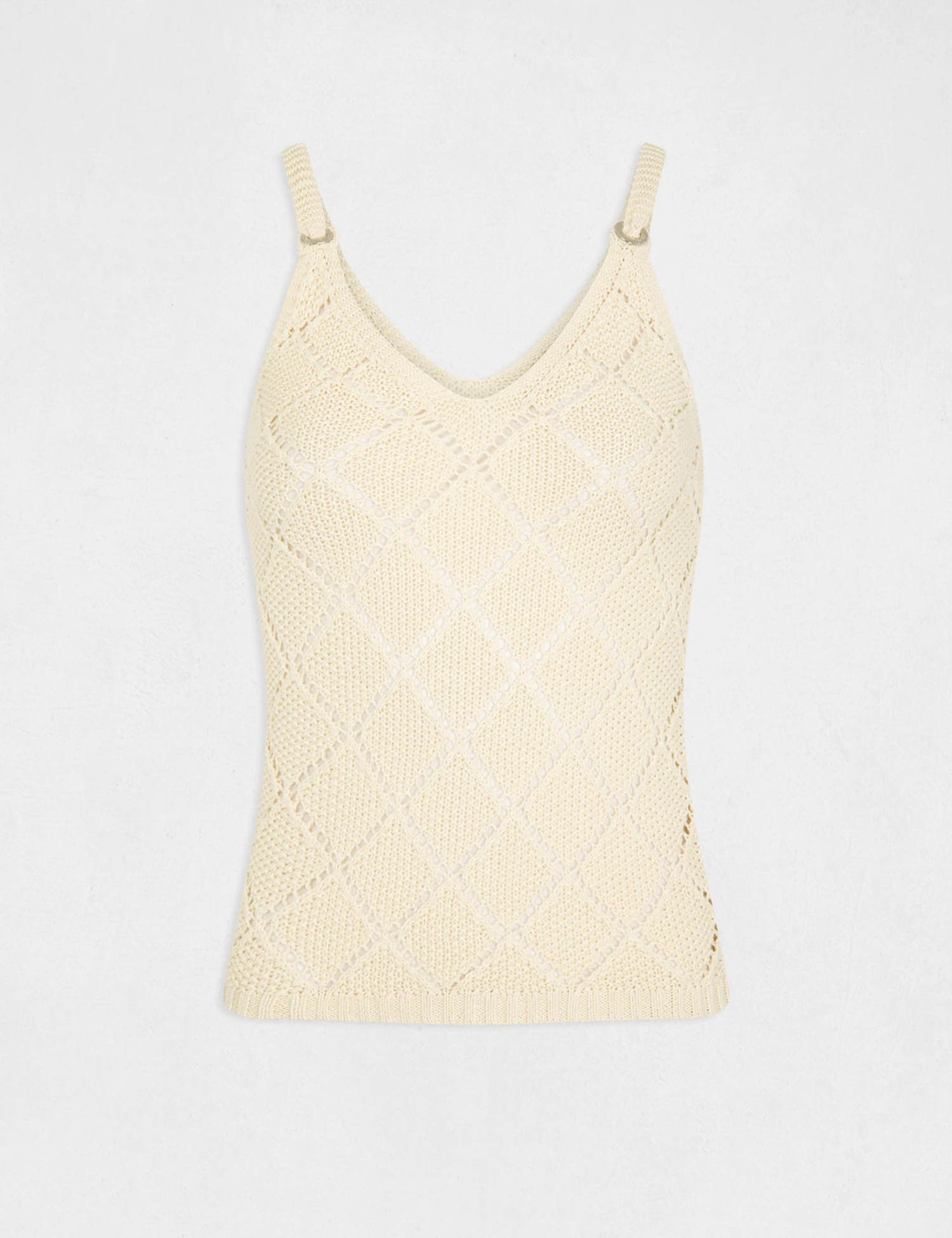 Débardeur Pull Avec Bretelles Ecru Moyen Femme – Image 4