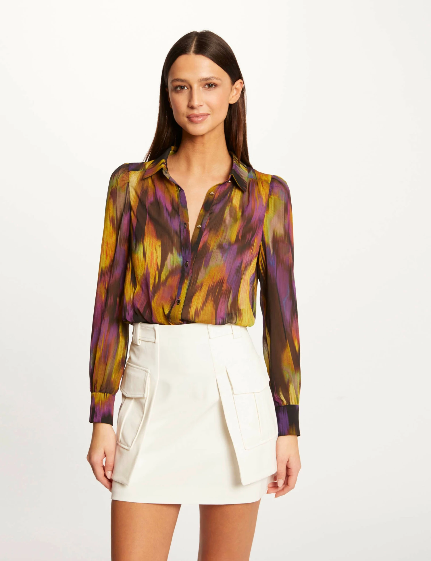 Jupe Droite Avec Poches Latérales Ecru Femme – Image 4