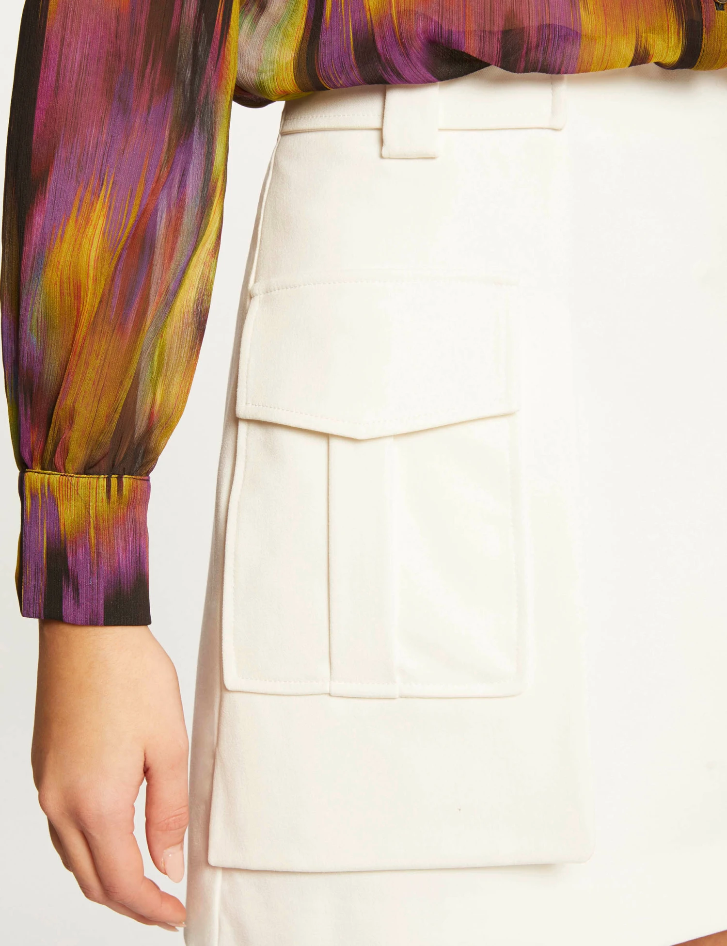 Jupe Droite Avec Poches Latérales Ecru Femme – Image 3