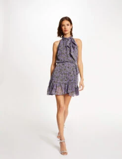 Jupe Droite Imprimé Cachemire Parme Femme