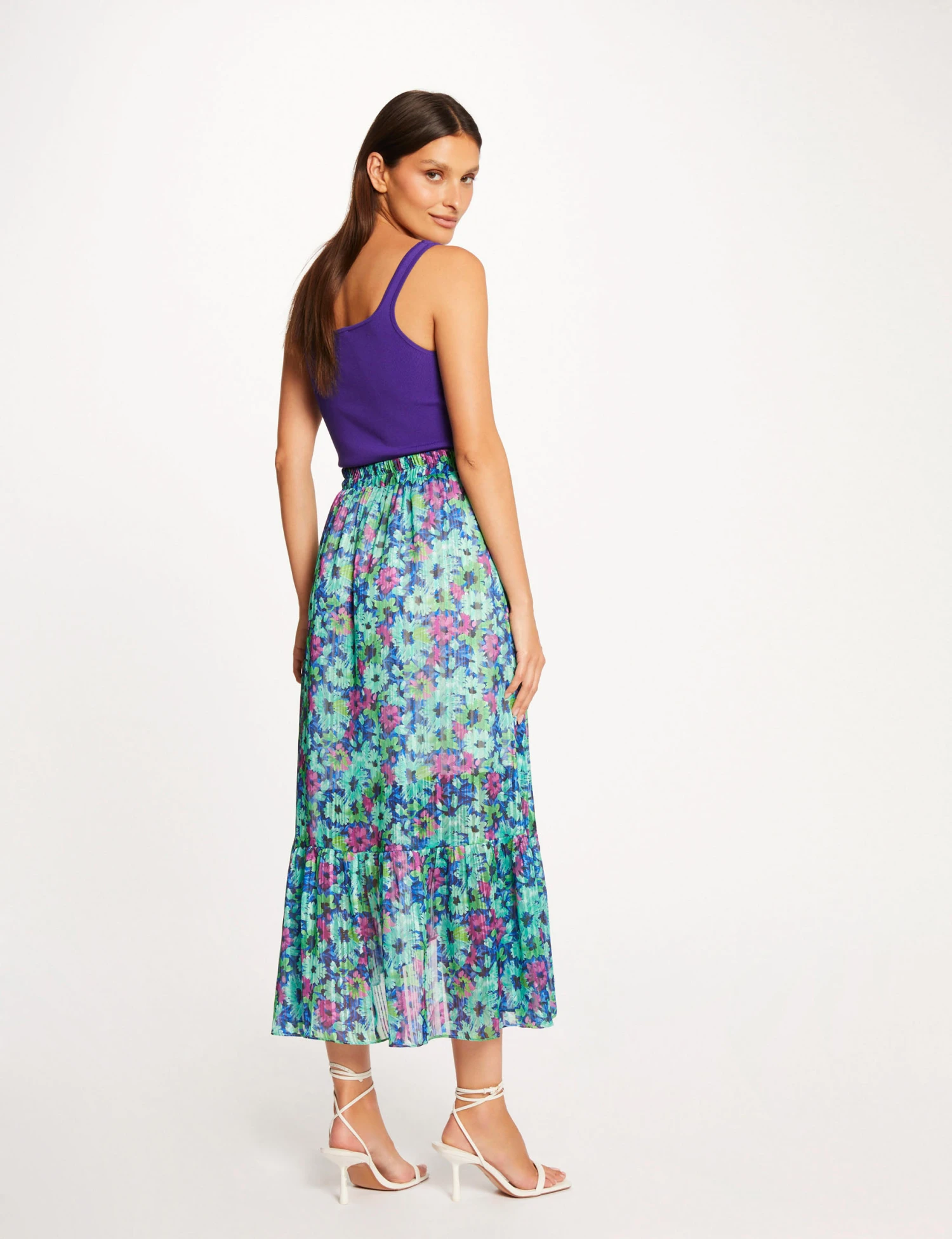 Jupe Longue évasée Imprimé Floral Multico Femme – Image 2