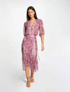 Jupe Midi Droite Imprimé Cachemire Multico Femme