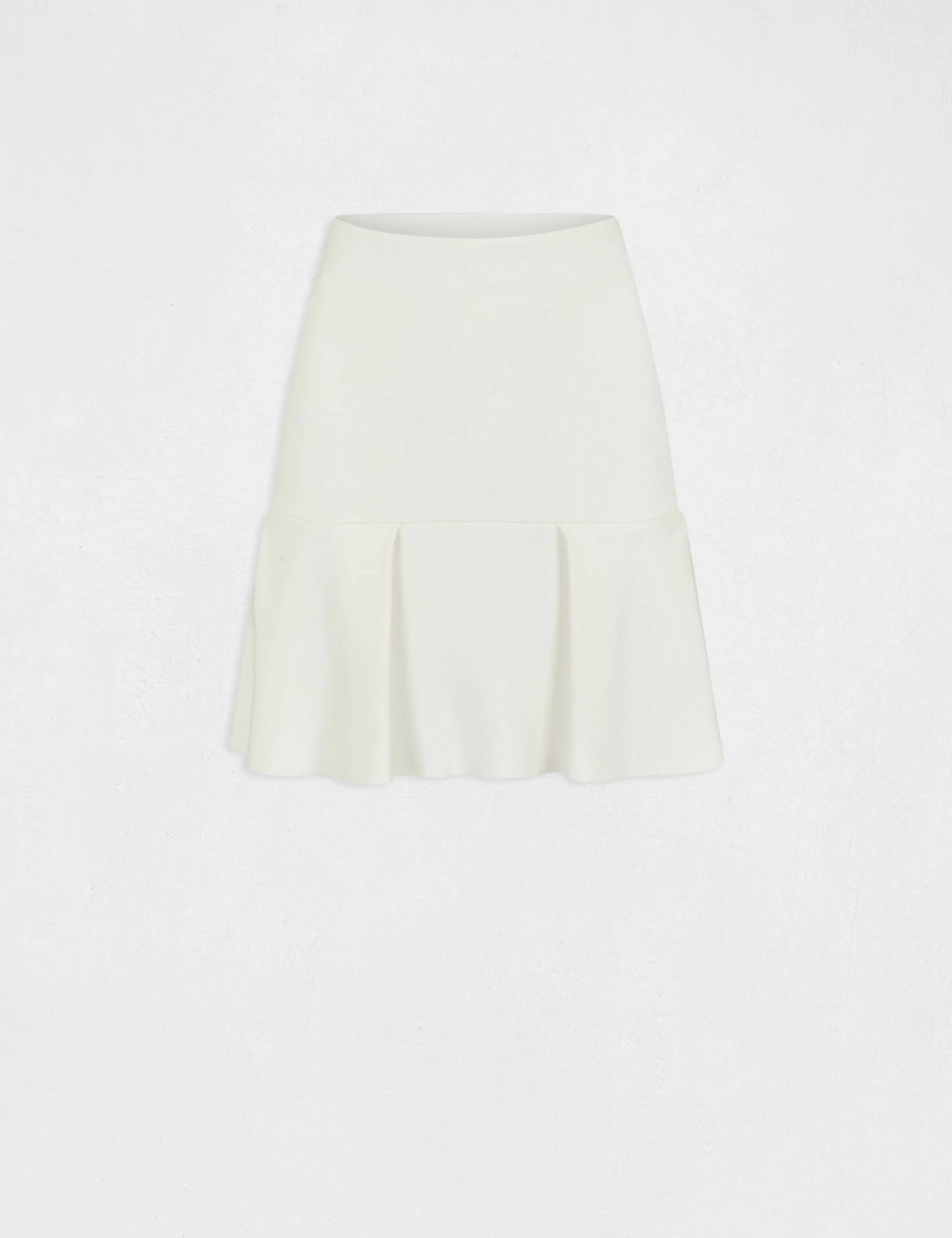 Jupe Trapèze à Volants En Tricot Ecru Femme – Image 4