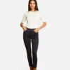 Pantalon Slim Avec Clous Marine Femme