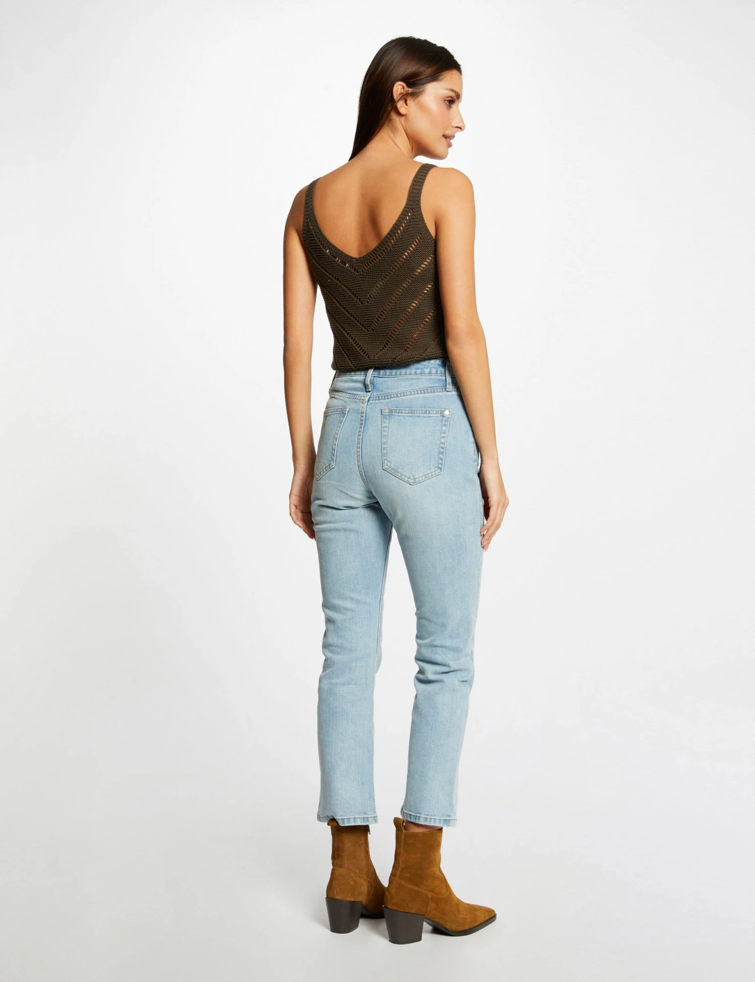 Pull Débardeur à Ornements Métalliques Vert Kaki Femme – Image 2