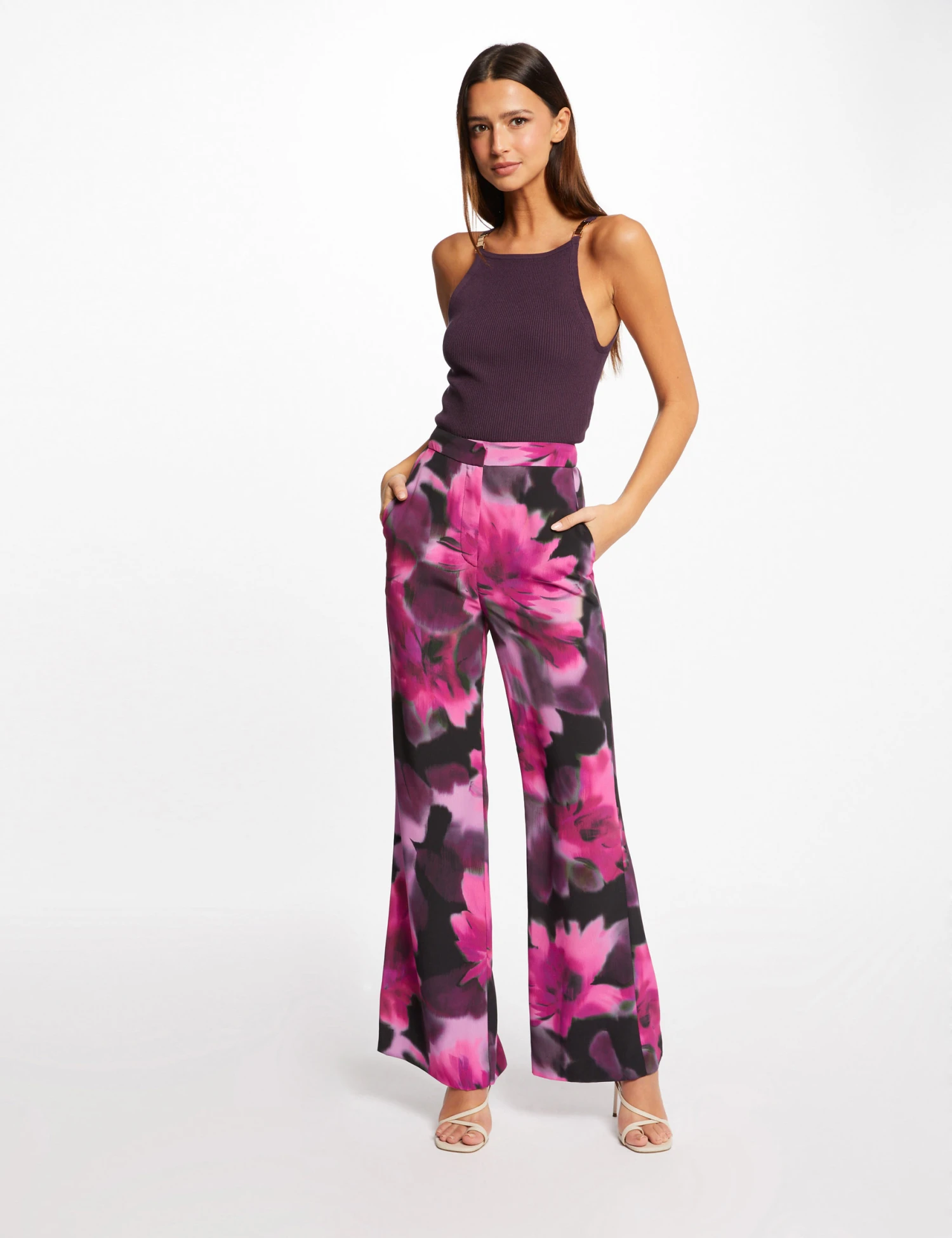 Pull Débardeur Bretelles Fines Prune Femme – Image 3