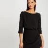 Robe Cintrée Dos Ouvert Noir Femme