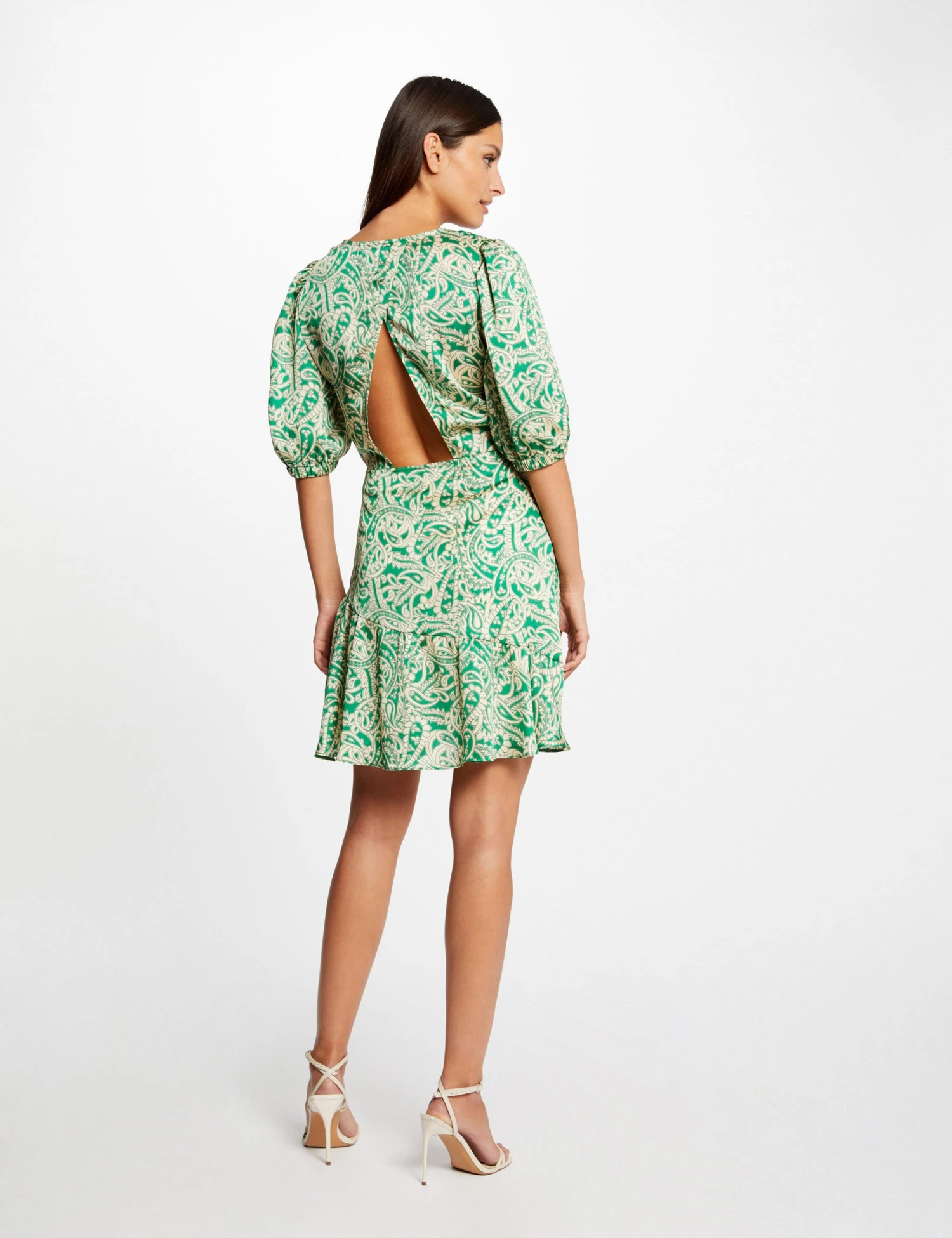 Robe Cintrée Dos Ouvert Satin Imprimée Multico Femme – Image 2