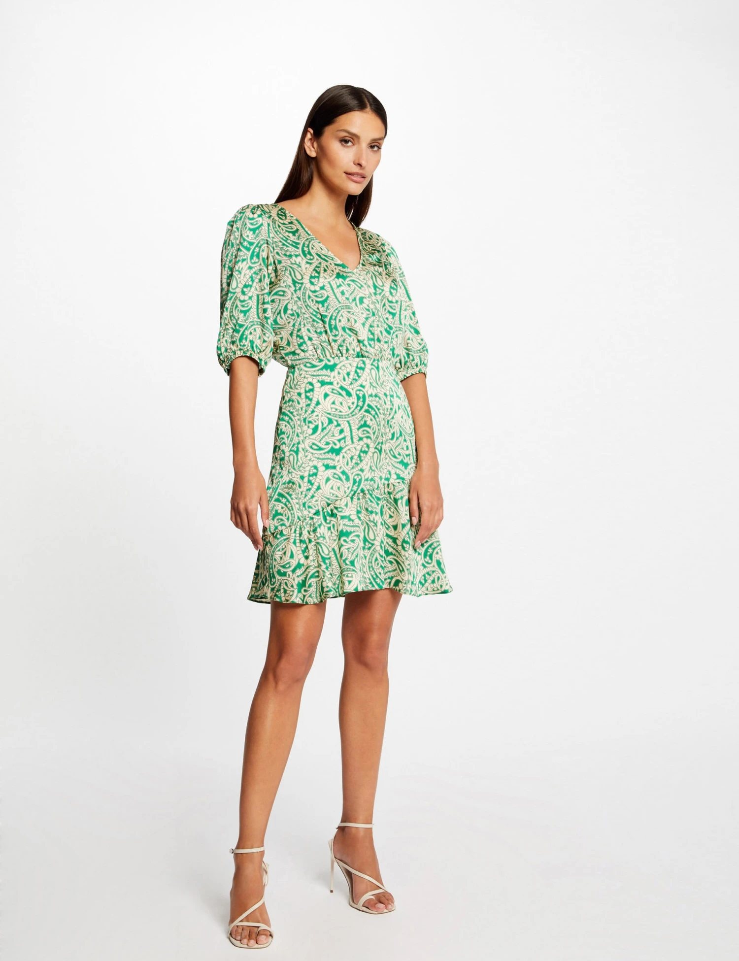 Robe Cintrée Dos Ouvert Satin Imprimée Multico Femme – Image 4