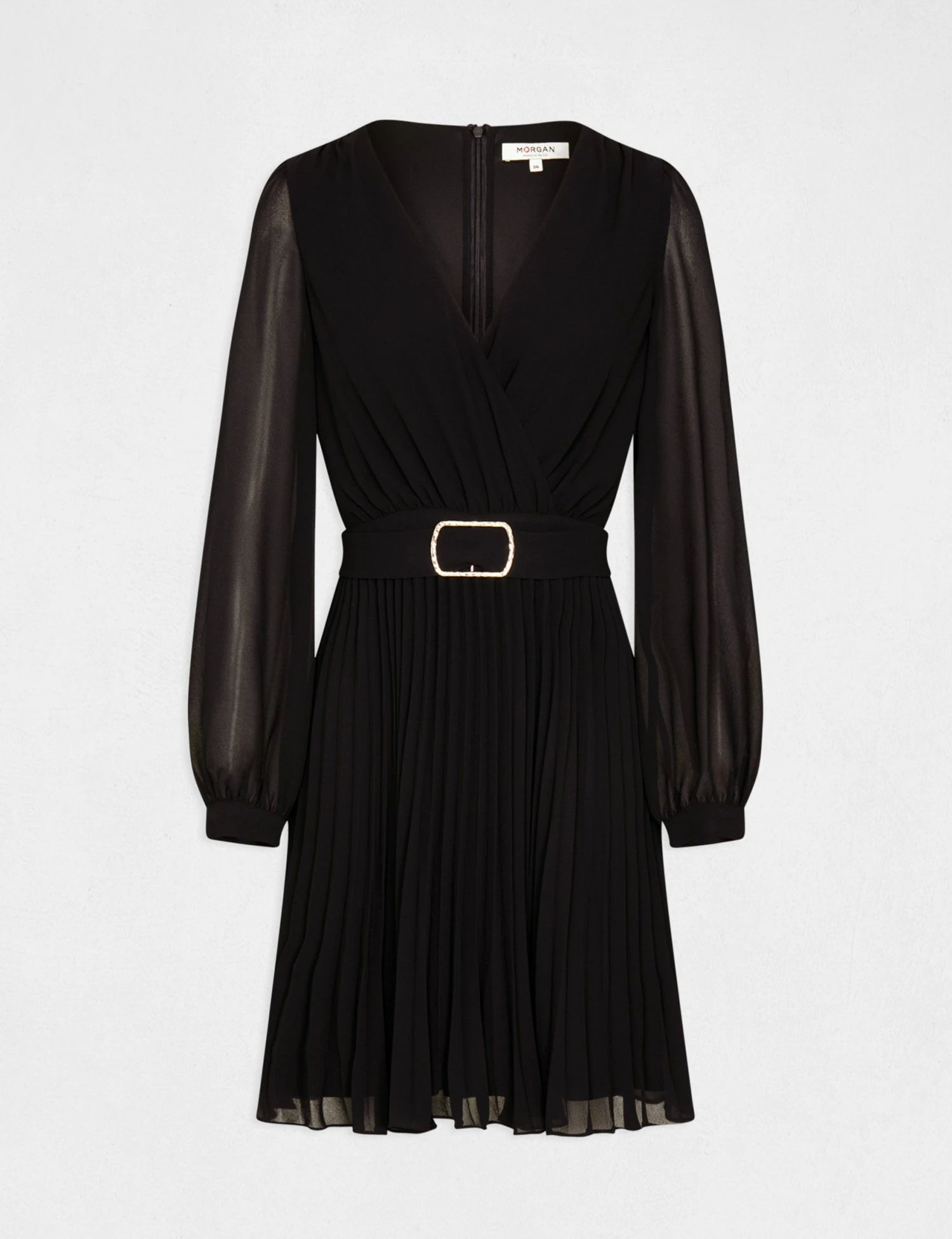 Robe Droite Fluide Avec Bas Plissé Marine Femme – Image 5