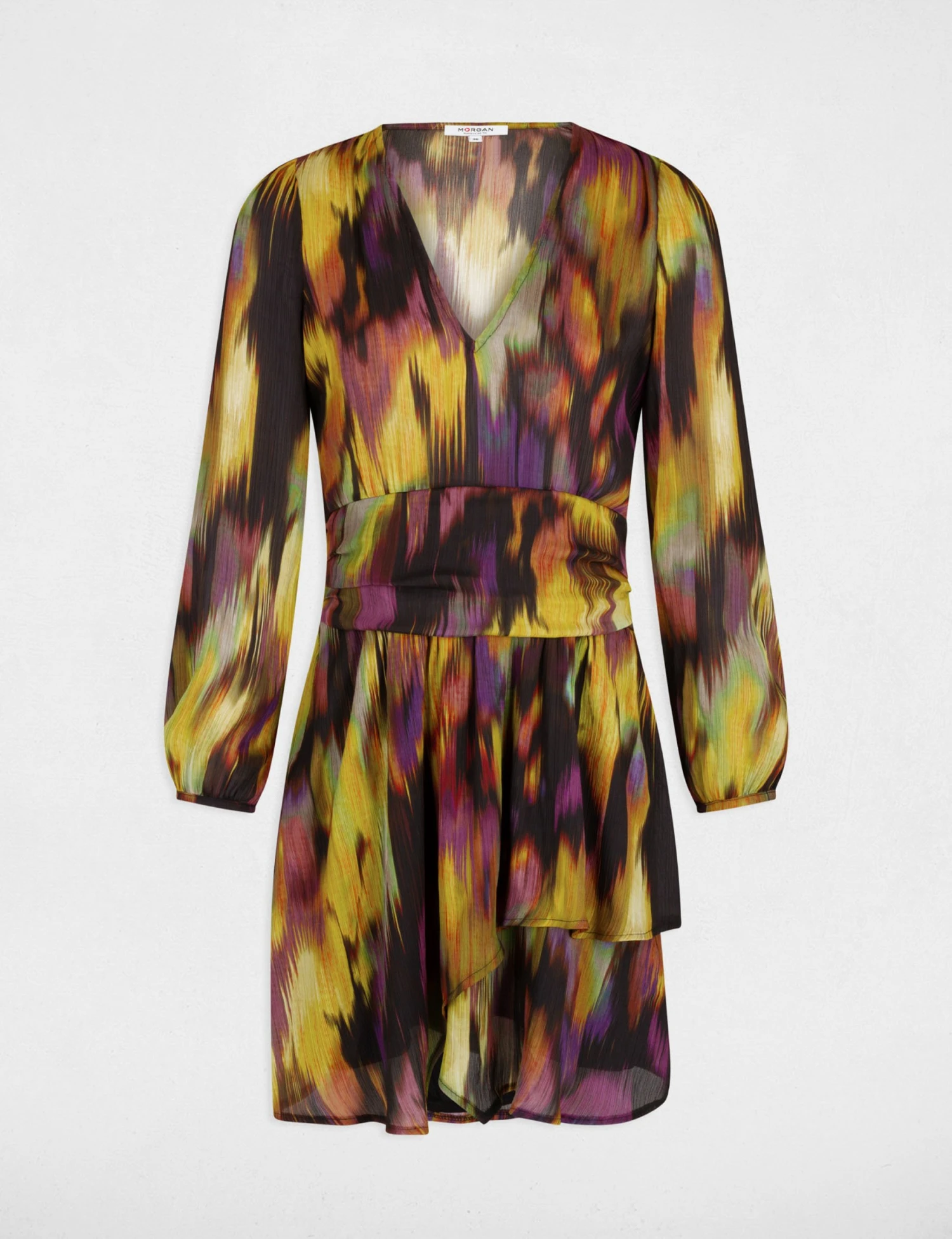 Robe Droite Fluide Imprimé Abstrait Multico Femme – Image 5