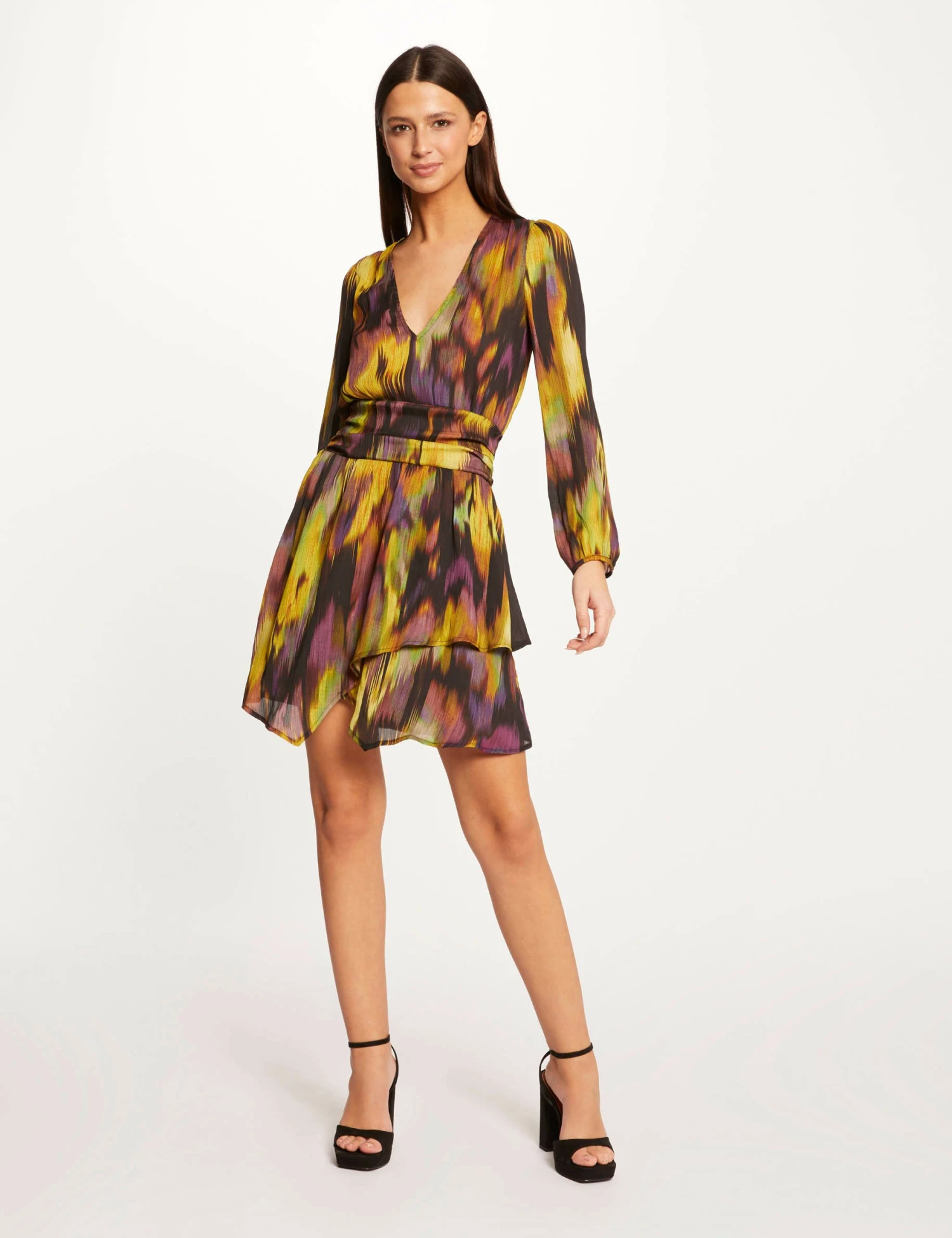 Robe Droite Fluide Imprimé Abstrait Multico Femme – Image 4