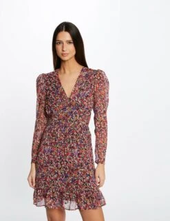 Robe Droite Fluide Imprimé Floral Multico Femme