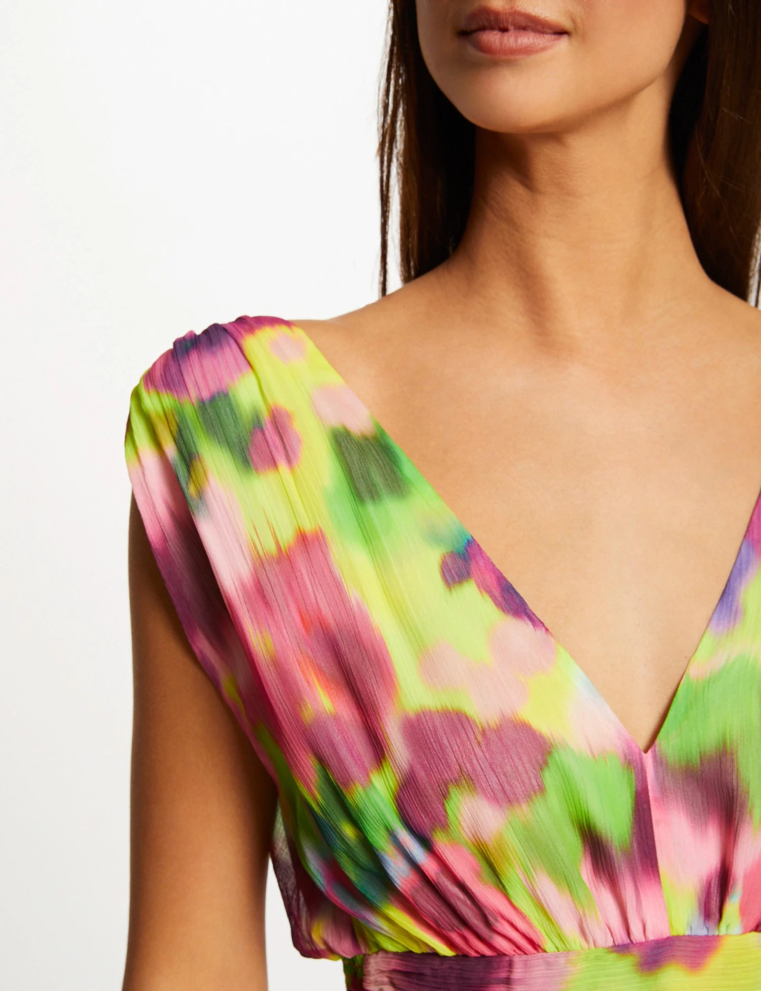 Robe Longue Cintrée Imprimé Abstrait Multico Femme – Image 6