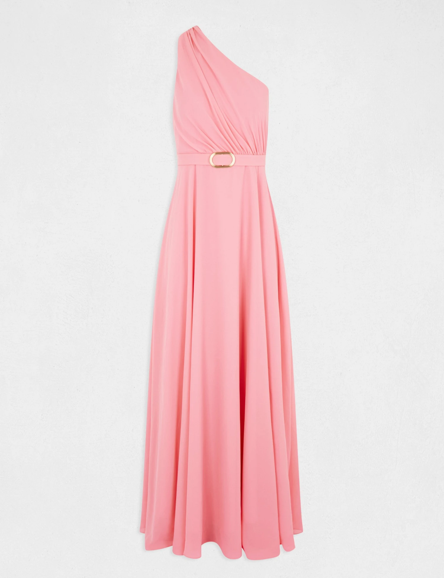 Robe Longue évasée Asymétrique Rose Clair Femme – Image 5