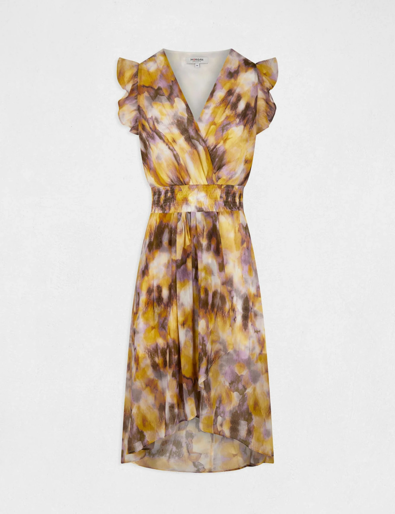 Robe Midi Cintrée Imprimé Abstrait Multico Femme – Image 5