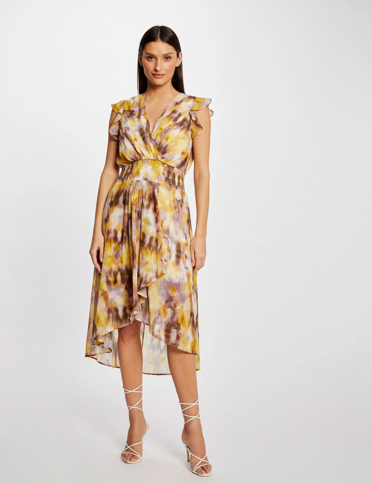 Robe Midi Cintrée Imprimé Abstrait Multico Femme – Image 4