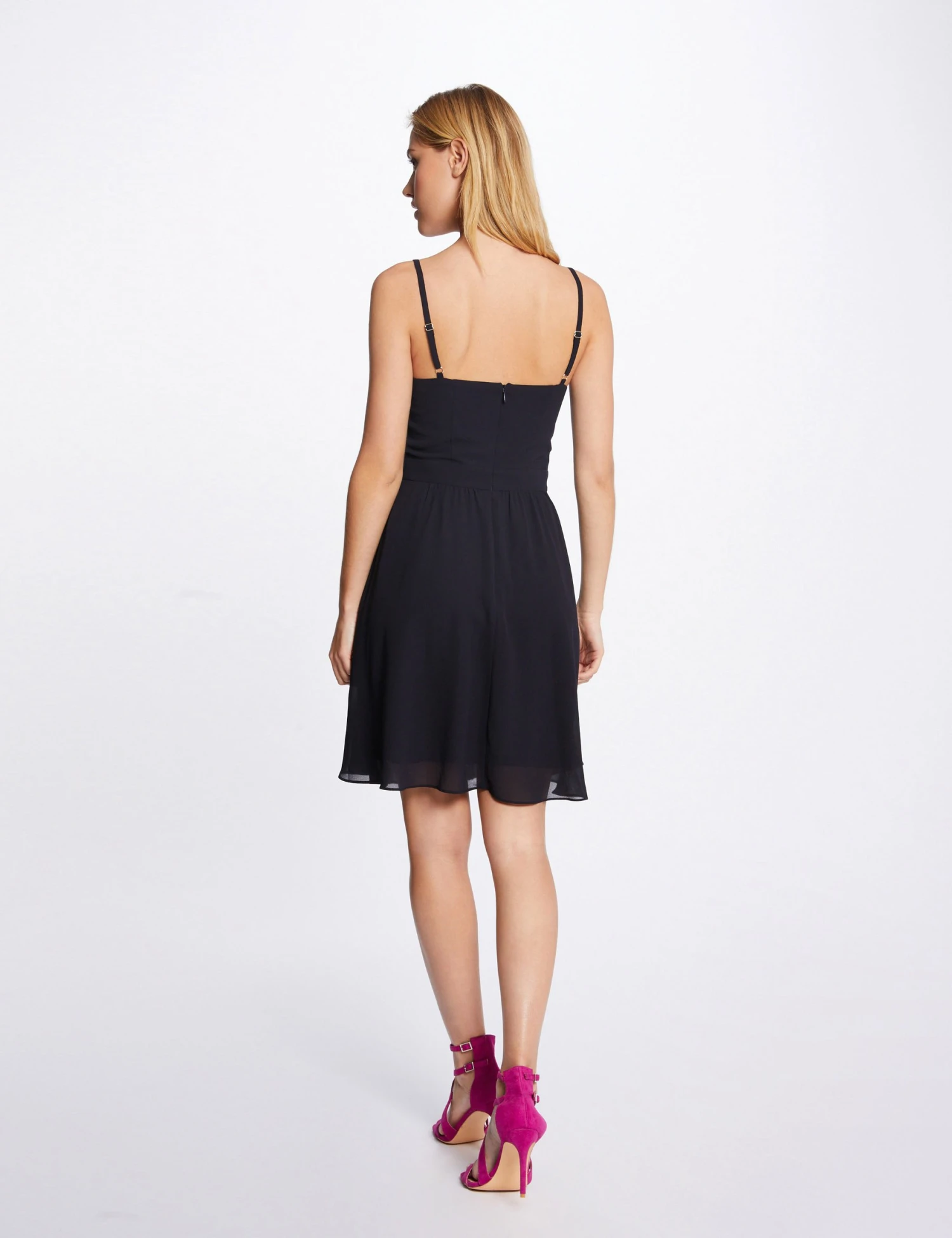 Robe Patineuse Avec Col Cache-coeur Marine Femme – Image 2