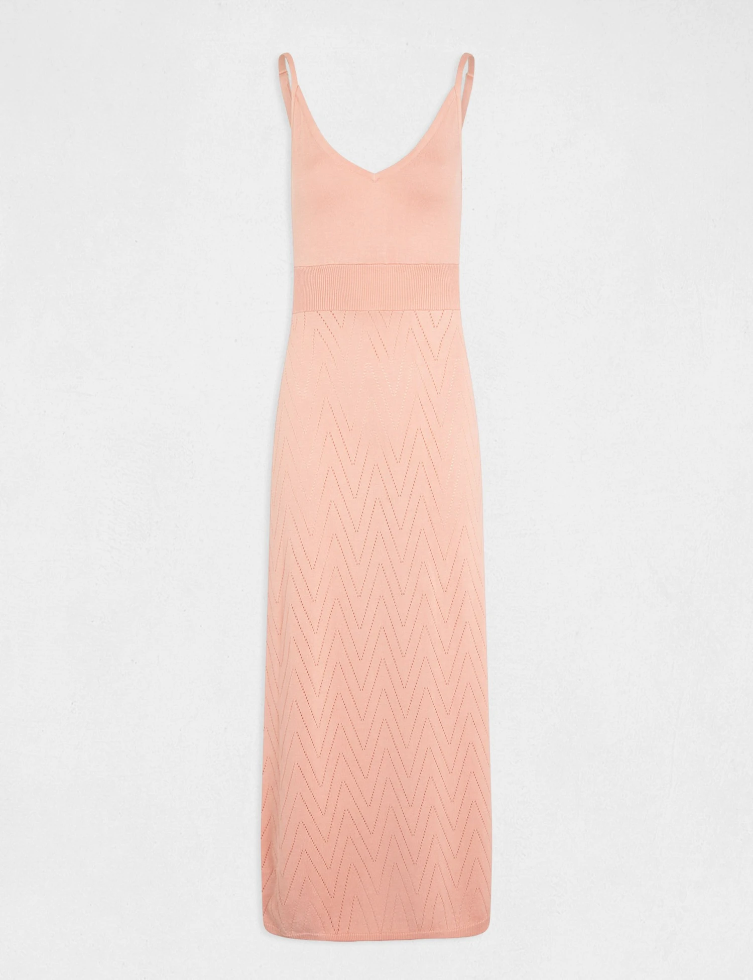 Robe Pull Longue Ajustée à Bretelles Rose Moyen Femme – Image 5