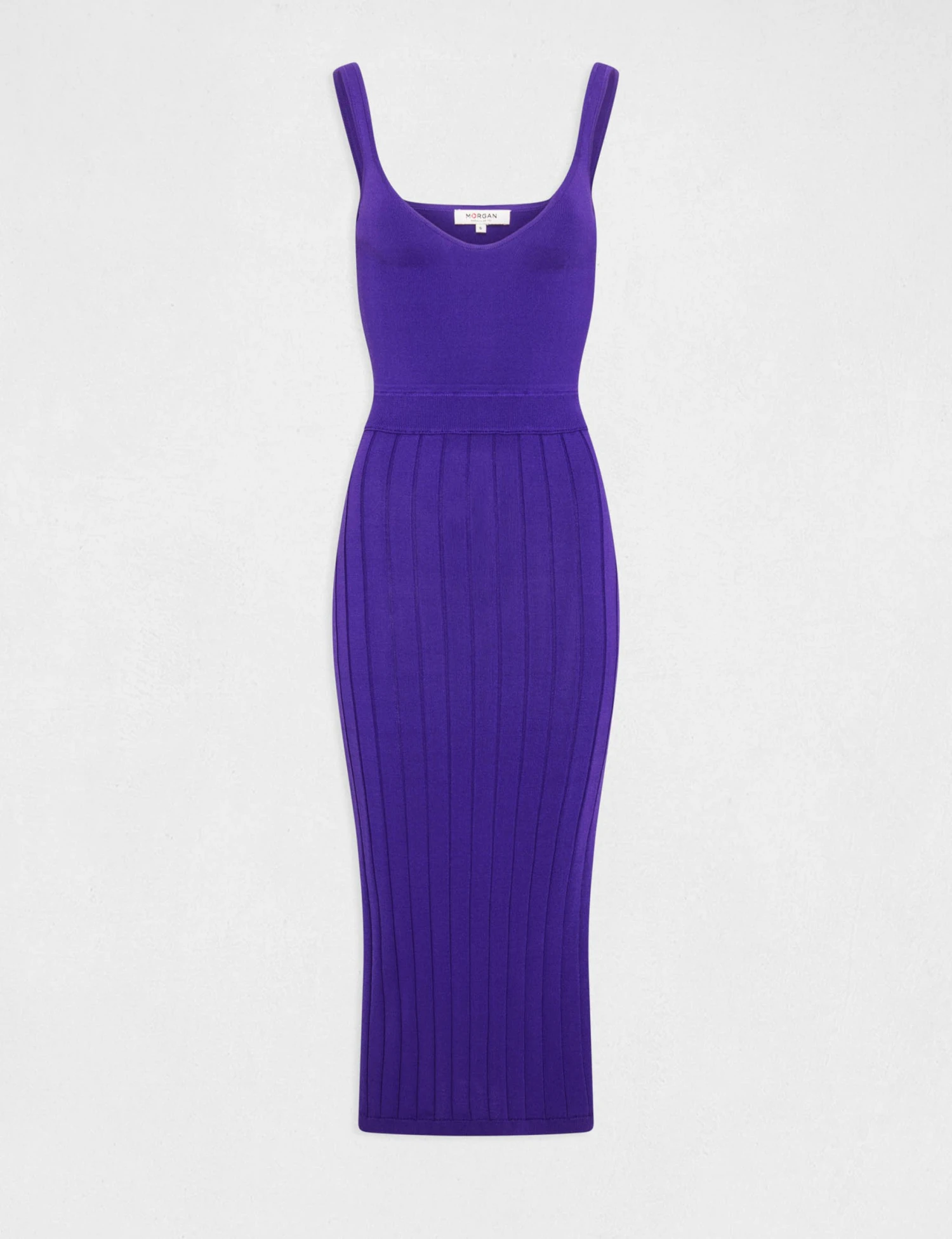 Robe Pull Longue Ajustée Fendue Violet Femme – Image 4