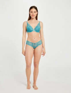 Shorty En Dentelle Bleu Femme