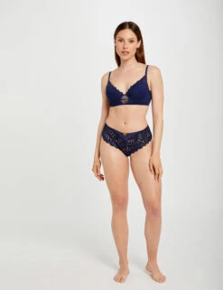 Shorty En Dentelle Marine Femme