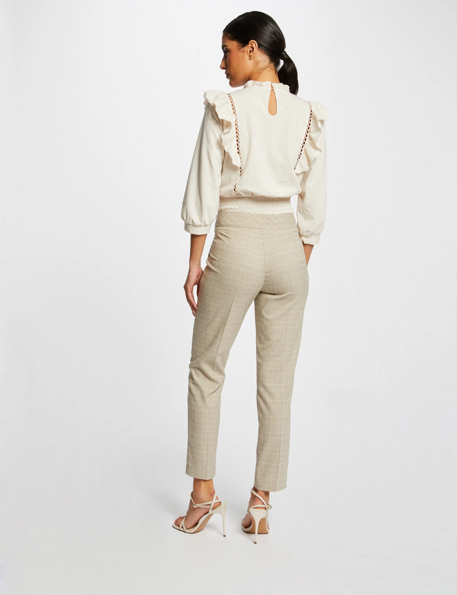 T-shirt Manches 3/4 Avec Broderie Ivoire Femme – Image 2