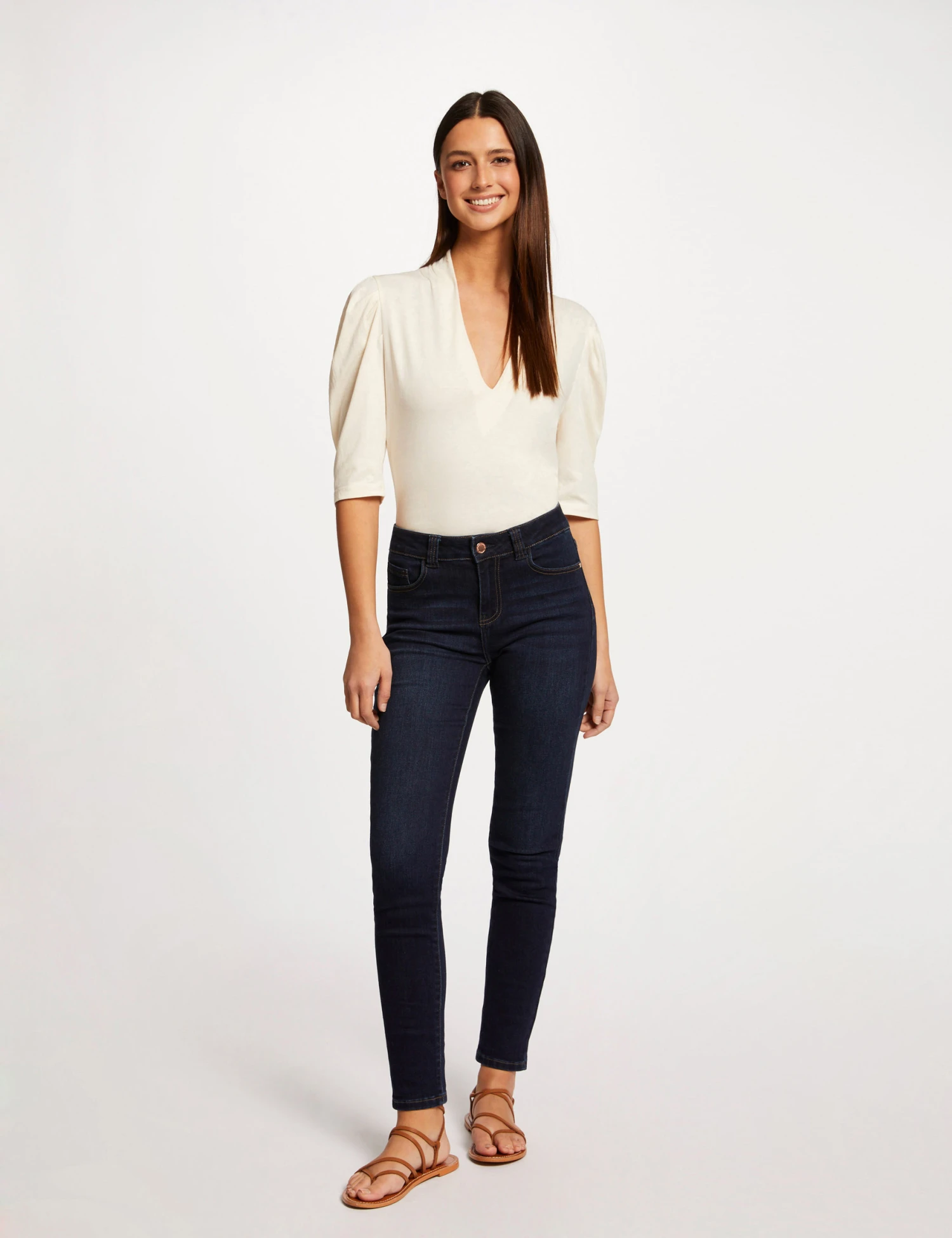 T-shirt Manches 3/4 Ballons Ecru Moyen Femme – Image 3