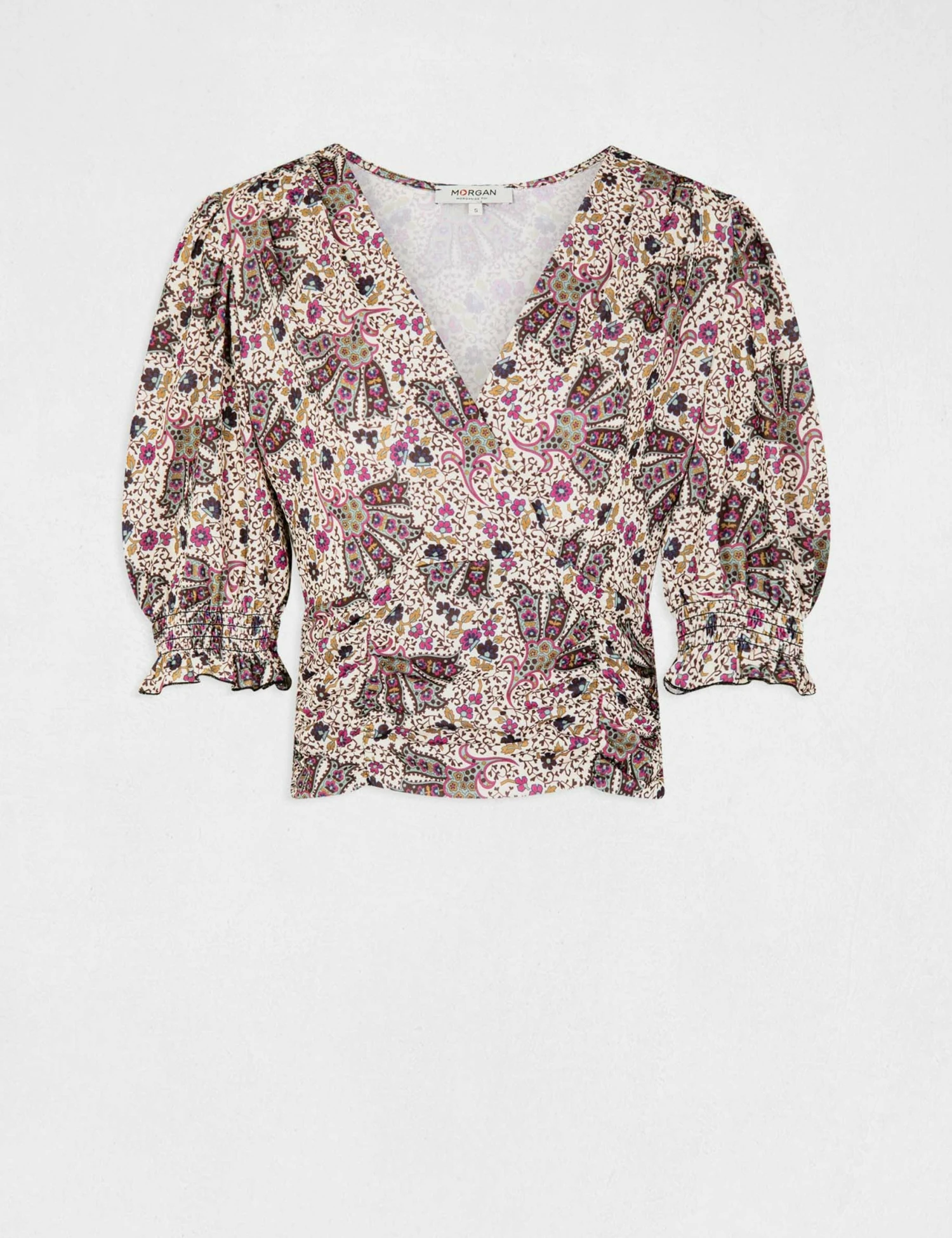 T-shirt Manches 3/4 Imprimé Végétal Multico Femme – Image 4