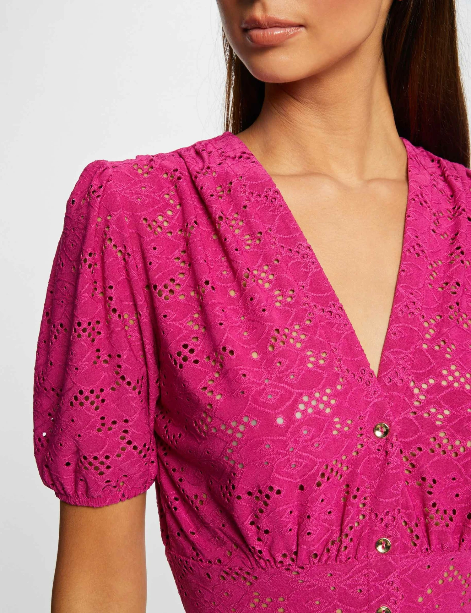 T-shirt Manches Courtes à Broderie Framboise Femme – Image 5