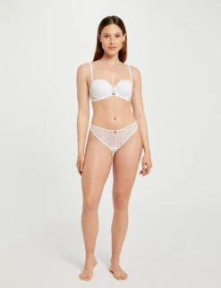 Tanga En Dentelle Blanc Femme